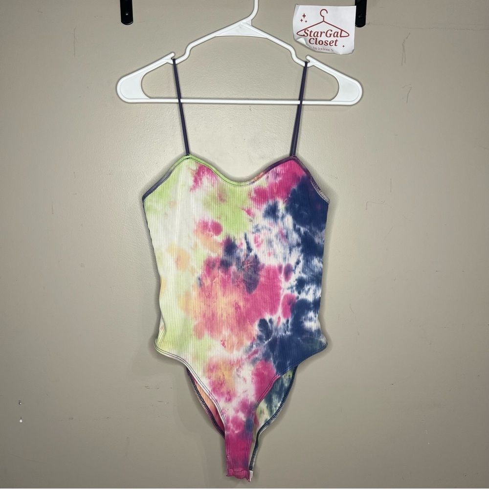 SHEIN Curve Tie Dye Spaghetti Strap One Piece Multi Color | 2XL